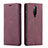 Custodia Portafoglio In Pelle Cover con Supporto T07 per OnePlus 8 Rosso Rosa