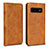 Custodia Portafoglio In Pelle Cover con Supporto T07 per Samsung Galaxy S10 5G Arancione
