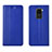 Custodia Portafoglio In Pelle Cover con Supporto T07 per Xiaomi Redmi Note 9 Blu