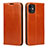Custodia Portafoglio In Pelle Cover con Supporto T08 per Apple iPhone 11 Arancione