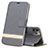 Custodia Portafoglio In Pelle Cover con Supporto T08 per Apple iPhone 11 Pro Grigio