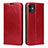 Custodia Portafoglio In Pelle Cover con Supporto T08 per Apple iPhone 11 Rosso