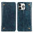 Custodia Portafoglio In Pelle Cover con Supporto T08 per Apple iPhone 14 Pro Blu