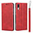 Custodia Portafoglio In Pelle Cover con Supporto T08 per Huawei P20 Rosso