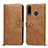Custodia Portafoglio In Pelle Cover con Supporto T08 per Huawei P30 Lite New Edition Arancione