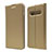 Custodia Portafoglio In Pelle Cover con Supporto T08 per Samsung Galaxy S10 Oro