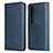 Custodia Portafoglio In Pelle Cover con Supporto T08 per Xiaomi Mi Note 10 Blu