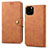 Custodia Portafoglio In Pelle Cover con Supporto T09 per Apple iPhone 11 Pro Arancione