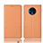 Custodia Portafoglio In Pelle Cover con Supporto T09 per OnePlus 7T Arancione