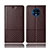 Custodia Portafoglio In Pelle Cover con Supporto T09 per OnePlus 7T Marrone