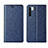 Custodia Portafoglio In Pelle Cover con Supporto T09 per Oppo A91 Blu