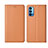 Custodia Portafoglio In Pelle Cover con Supporto T09 per Oppo Reno4 5G Arancione