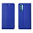 Custodia Portafoglio In Pelle Cover con Supporto T09 per Oppo Reno4 5G Blu