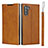Custodia Portafoglio In Pelle Cover con Supporto T09 per Samsung Galaxy Note 10 5G Arancione
