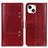 Custodia Portafoglio In Pelle Cover con Supporto T10 per Apple iPhone 13 Mini Rosso