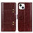 Custodia Portafoglio In Pelle Cover con Supporto T10 per Apple iPhone 14 Plus Marrone