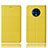 Custodia Portafoglio In Pelle Cover con Supporto T10 per OnePlus 7T Giallo