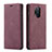 Custodia Portafoglio In Pelle Cover con Supporto T10 per OnePlus 8 Pro Rosso Rosa