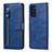 Custodia Portafoglio In Pelle Cover con Supporto T10 per Samsung Galaxy Note 20 5G Blu