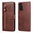 Custodia Portafoglio In Pelle Cover con Supporto T10 per Samsung Galaxy Note 20 5G Marrone