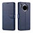 Custodia Portafoglio In Pelle Cover con Supporto T11 per Huawei Mate 30 5G Blu