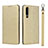 Custodia Portafoglio In Pelle Cover con Supporto T11 per Huawei P30 Oro