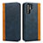 Custodia Portafoglio In Pelle Cover con Supporto T11 per Huawei P30 Pro Blu