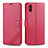 Custodia Portafoglio In Pelle Cover con Supporto T12 per Xiaomi Redmi 9AT Rosso