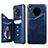 Custodia Portafoglio In Pelle Cover con Supporto T14 per Huawei Mate 30 Pro Blu