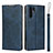 Custodia Portafoglio In Pelle Cover con Supporto T14 per Huawei P30 Pro Blu