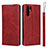 Custodia Portafoglio In Pelle Cover con Supporto T14 per Huawei P30 Pro Rosso
