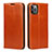 Custodia Portafoglio In Pelle Cover con Supporto T15 per Apple iPhone 11 Pro Arancione
