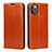 Custodia Portafoglio In Pelle Cover con Supporto T15 per Apple iPhone 11 Pro Max Arancione