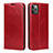 Custodia Portafoglio In Pelle Cover con Supporto T15 per Apple iPhone 11 Pro Max Rosso