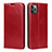 Custodia Portafoglio In Pelle Cover con Supporto T15 per Apple iPhone 11 Pro Rosso