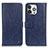 Custodia Portafoglio In Pelle Cover con Supporto T18 per Apple iPhone 13 Pro Max Blu