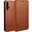 Custodia Portafoglio In Pelle Cover con Supporto T18 per Huawei Honor 20 Arancione