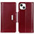 Custodia Portafoglio In Pelle Cover con Supporto T22 per Apple iPhone 14 Rosso