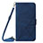 Custodia Portafoglio In Pelle Cover con Supporto Y01B per Apple iPhone 14 Pro Blu