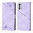 Custodia Portafoglio In Pelle Cover con Supporto Y01B per Motorola Moto E32 Viola