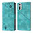 Custodia Portafoglio In Pelle Cover con Supporto Y01B per Motorola Moto E32s Verde