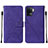 Custodia Portafoglio In Pelle Cover con Supporto Y01B per Oppo Reno5 Lite Viola