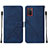 Custodia Portafoglio In Pelle Cover con Supporto Y01B per Samsung Galaxy A02s Blu