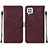 Custodia Portafoglio In Pelle Cover con Supporto Y01B per Samsung Galaxy F22 4G Rosso Rosa