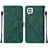 Custodia Portafoglio In Pelle Cover con Supporto Y01B per Samsung Galaxy F22 4G Verde