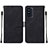 Custodia Portafoglio In Pelle Cover con Supporto Y01B per Samsung Galaxy F52 5G Nero