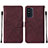 Custodia Portafoglio In Pelle Cover con Supporto Y01B per Samsung Galaxy F52 5G Rosso Rosa