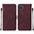 Custodia Portafoglio In Pelle Cover con Supporto Y01B per Samsung Galaxy M12 Rosso Rosa