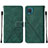 Custodia Portafoglio In Pelle Cover con Supporto Y01B per Samsung Galaxy M12 Verde