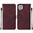 Custodia Portafoglio In Pelle Cover con Supporto Y01B per Samsung Galaxy M32 4G Rosso Rosa